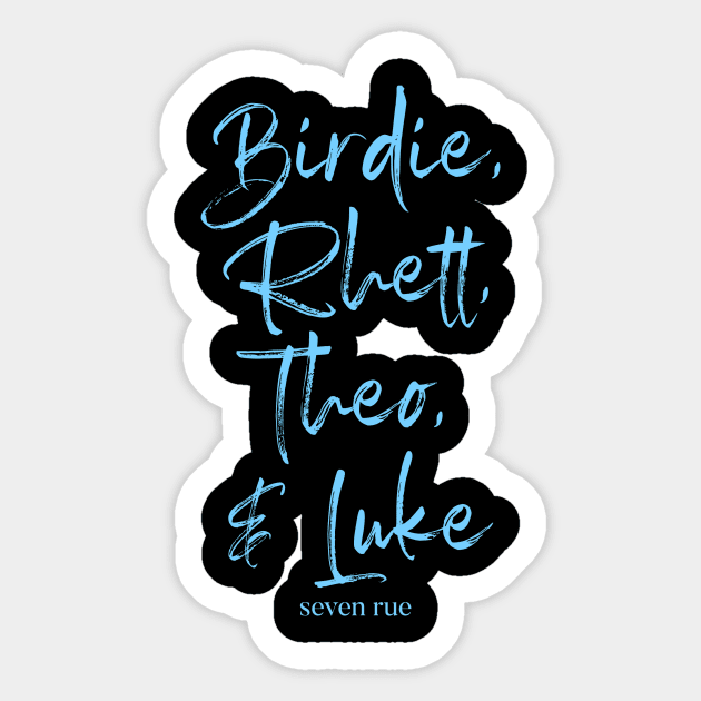 Birdie and her men Sticker by Author Seven Rue